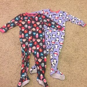 Set of 4 Carter's fleece sleepers
