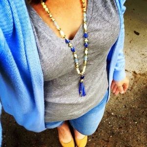 Azure Tassel Necklace
