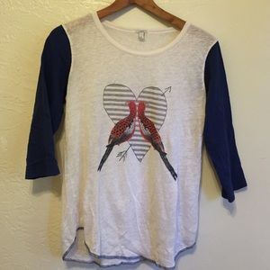 J.crew Linen Lovebird Tee