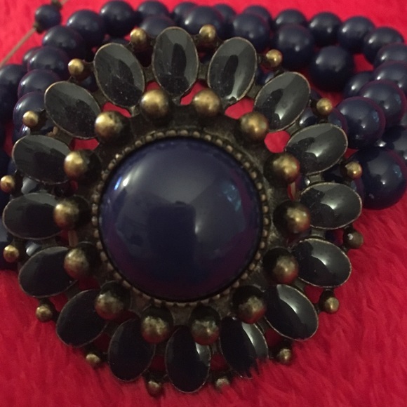 Navy and bronze jewelry set - Picture 2 of 2
