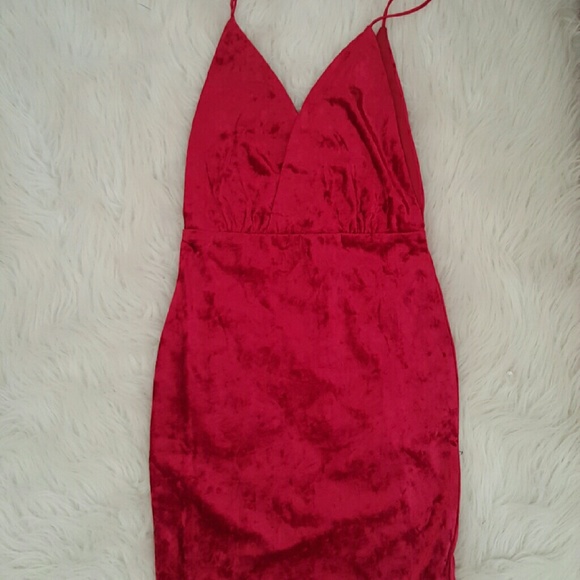 New* Sexy Red Velvet Dress(Lowest) - Picture 2 of 4