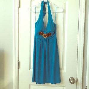 Ocean Blue Cache Halter Dress