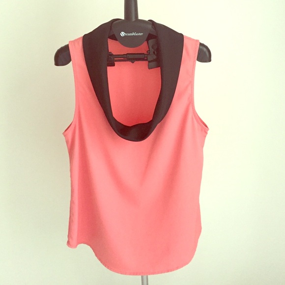 Flattering Pink Cowl Neck Sleeveless Top - Size S