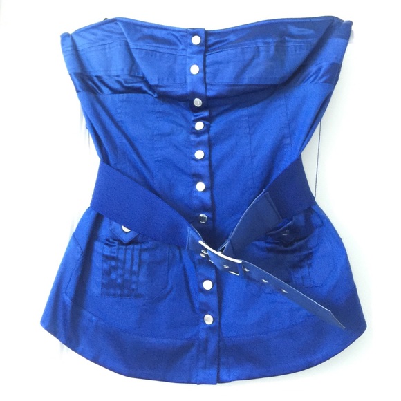 2bebe royal blue bustier type top