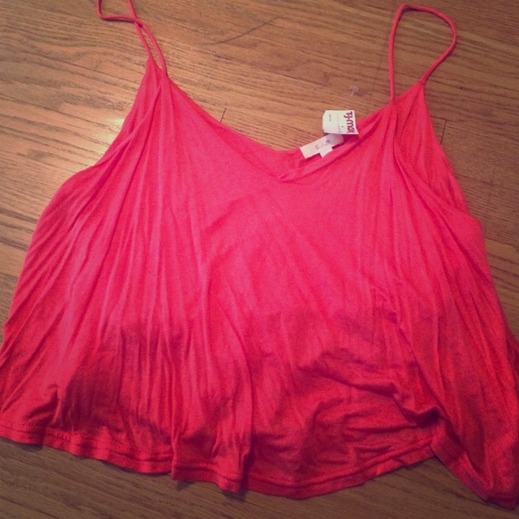 Red flowy crop top