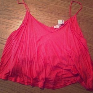 Red flowy crop top
