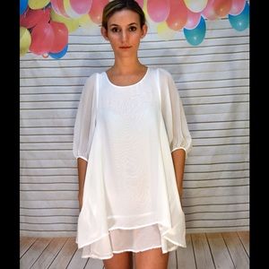 Lucy Love sheer white dress