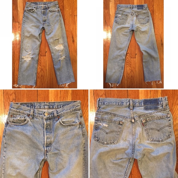 🚫SOLD🚫🎃Vintage 501 Distressed Levi's 27/28🎃 - Picture 3 of 4