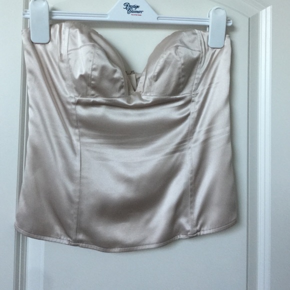 Champagne pure silk bustier