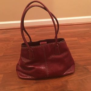Dark red fossil purse