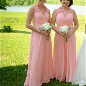 Blossom flower halter Prom Formal Gown