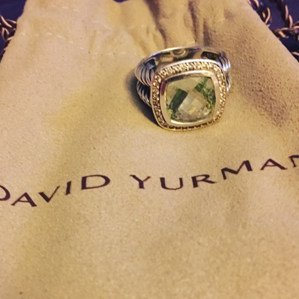 David Yurman Ring Albion  Prasiolite & diamonds