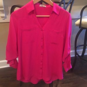 Button tab dressy top