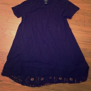 Black tee with lace back