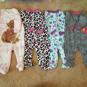 4 pack foot onesie