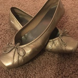 Gold ballet flats