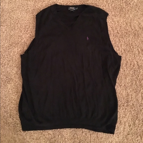 Ralph Lauren Polo Men's 3X Tall Black Sweater-vest