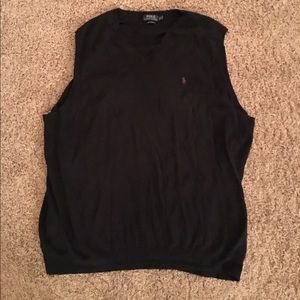 Ralph Lauren Polo Men's 3X Tall Black Sweater-vest
