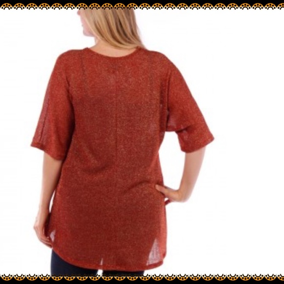 Last day Gold flecked top studded front Plus 2x 3x - Picture 3 of 4