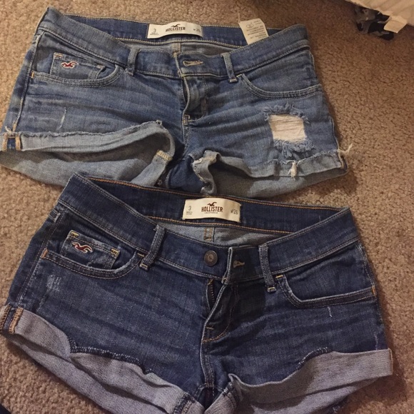 2 pairs of hollister jean shorts