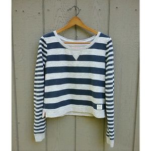 Striped Abercrombie cropped sweatshirt