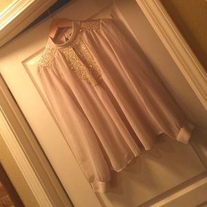 Sequin top sheer blouse