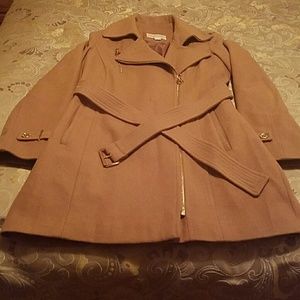 Michael Kors Belted Asymmetric Walker Coat