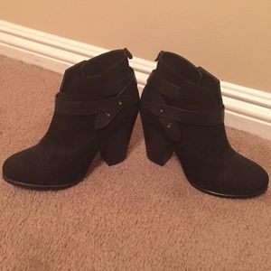 Black strappy booties