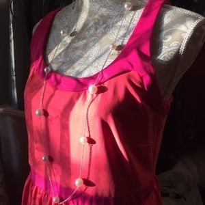 Pink and coral tank dress