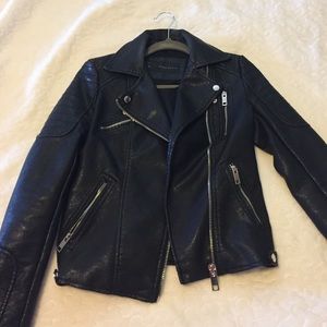Zara basic faux leather biker jacket