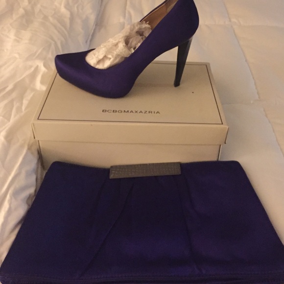 Deep Purple Satin pump and clutch