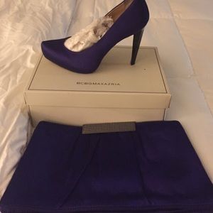 Deep Purple Satin pump and clutch