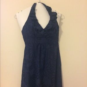 Lilly Pulitzer Navy Halter Floral Dress