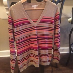V-neck striped sweater