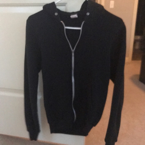 American apparel black zip Up, size XS