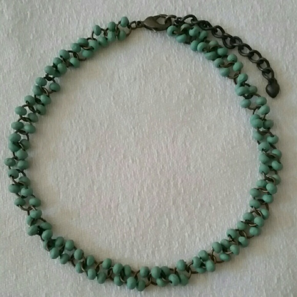 Beautiful mint green beaded choker