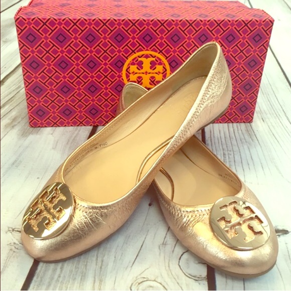 Tory Burch Rose Gold Reva Flats 🛍💕
