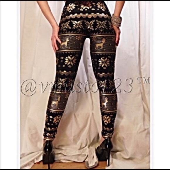 📍LAST PAIR EVER📍LUXURY FLEECE FOIL PRINT LEGGING - Picture 3 of 4