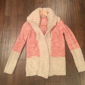 Heavy shawl neck button up cardigan