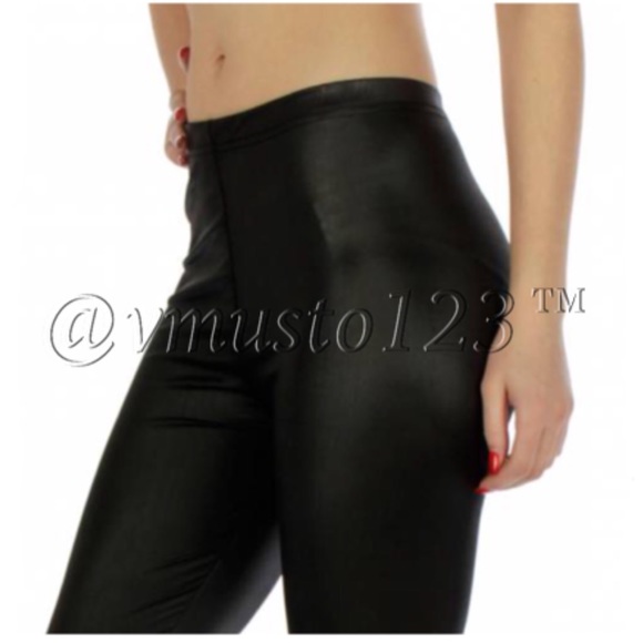 SEXY VEGAN LEATHER LEGGING - BLACK - Picture 3 of 4