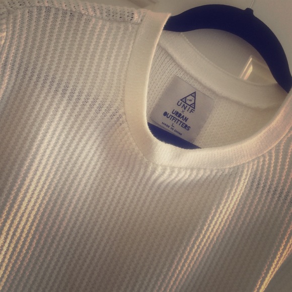 Unif white waffle sweater