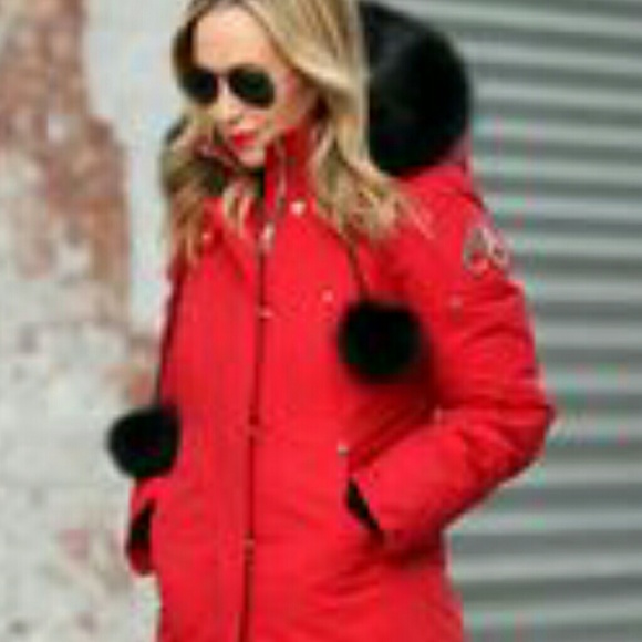 Red Moose Knuckles  Stirling  Fox Fur Down Parka - Picture 1 of 4