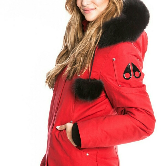 Red Moose Knuckles  Stirling  Fox Fur Down Parka - Picture 3 of 4