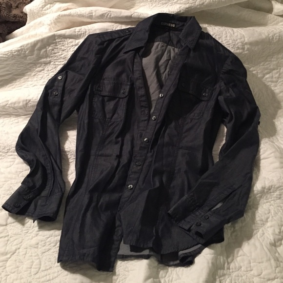 Express denim button down