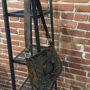 Vintage brown bag with artisan detail