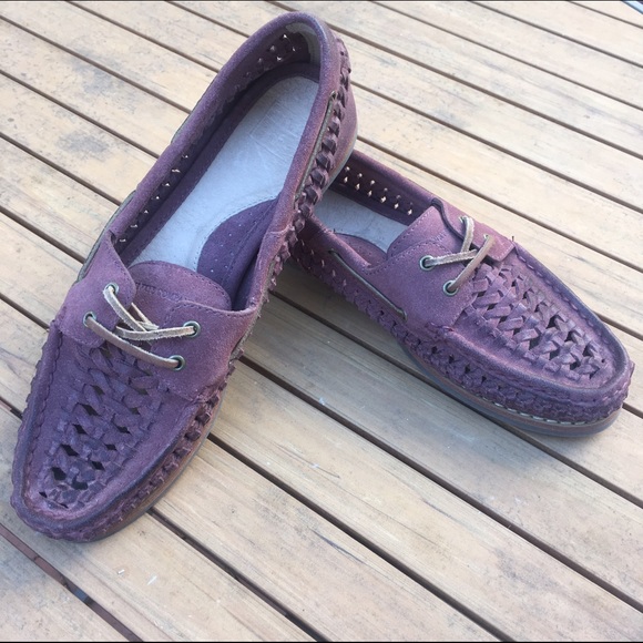 NEW Frye Woven Leather Boat Shoe