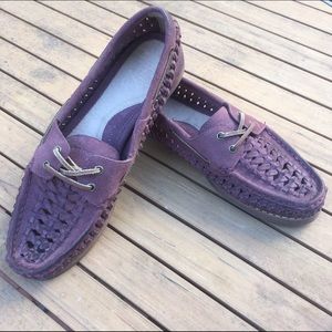 NEW Frye Woven Leather Boat Shoe