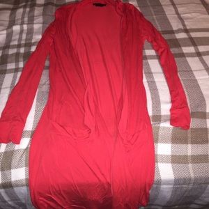 BCBG Red Long Cardigan
