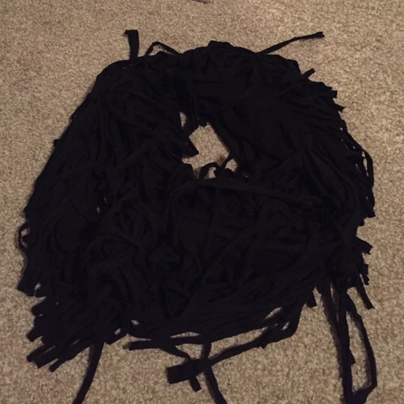 Fringe Black Scarf