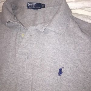 Gray Polo by Ralph Lauren with navy emblem